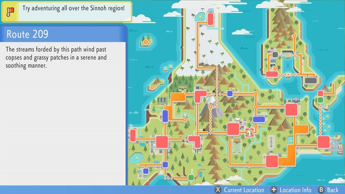 Ubicación del mapa de Pokémon Brilliant Diamond y Shining Pearl Spiritomb