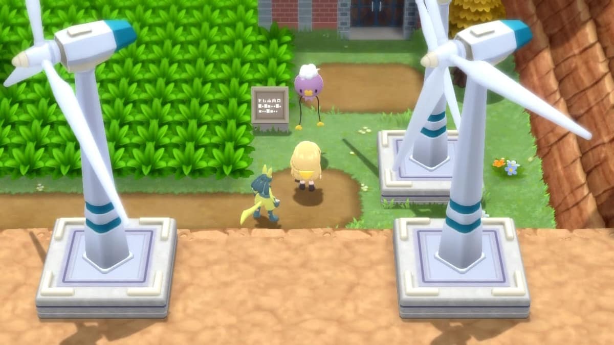 Captura de pantalla de Pokémon Brilliant Diamond y Shining Pearl Drifloon en Valley Windworks