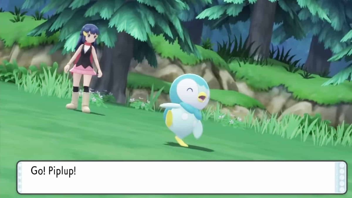 Pokemon Brilliant Diamond & Shining Pearl Shiny Sinnoh Starter Shiny Piplup captura de pantalla