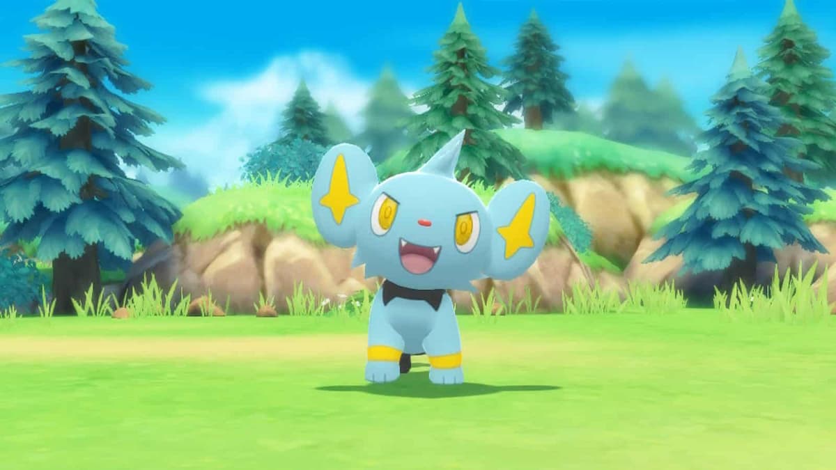 Captura de pantalla del encuentro de Pokémon Brilliant Diamond y Shining Pearl Shinx