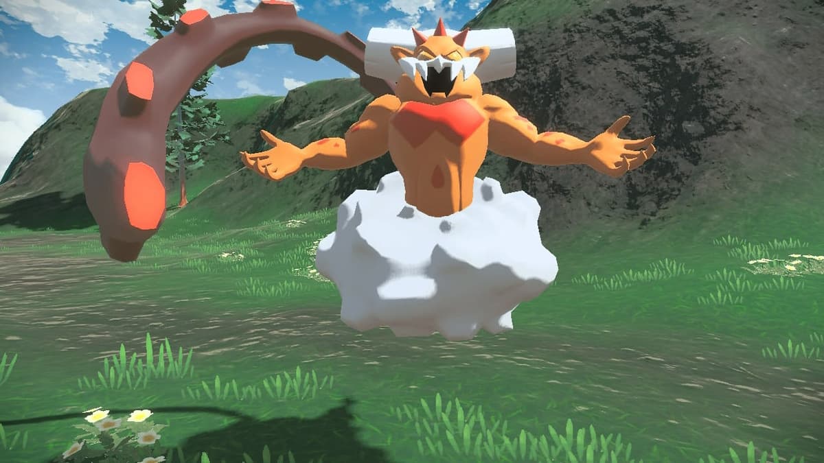 Captura de pantalla de batalla de Pokémon Legends Arceus Landorus