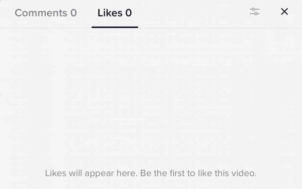 Screenshot of new TikTok likes tab