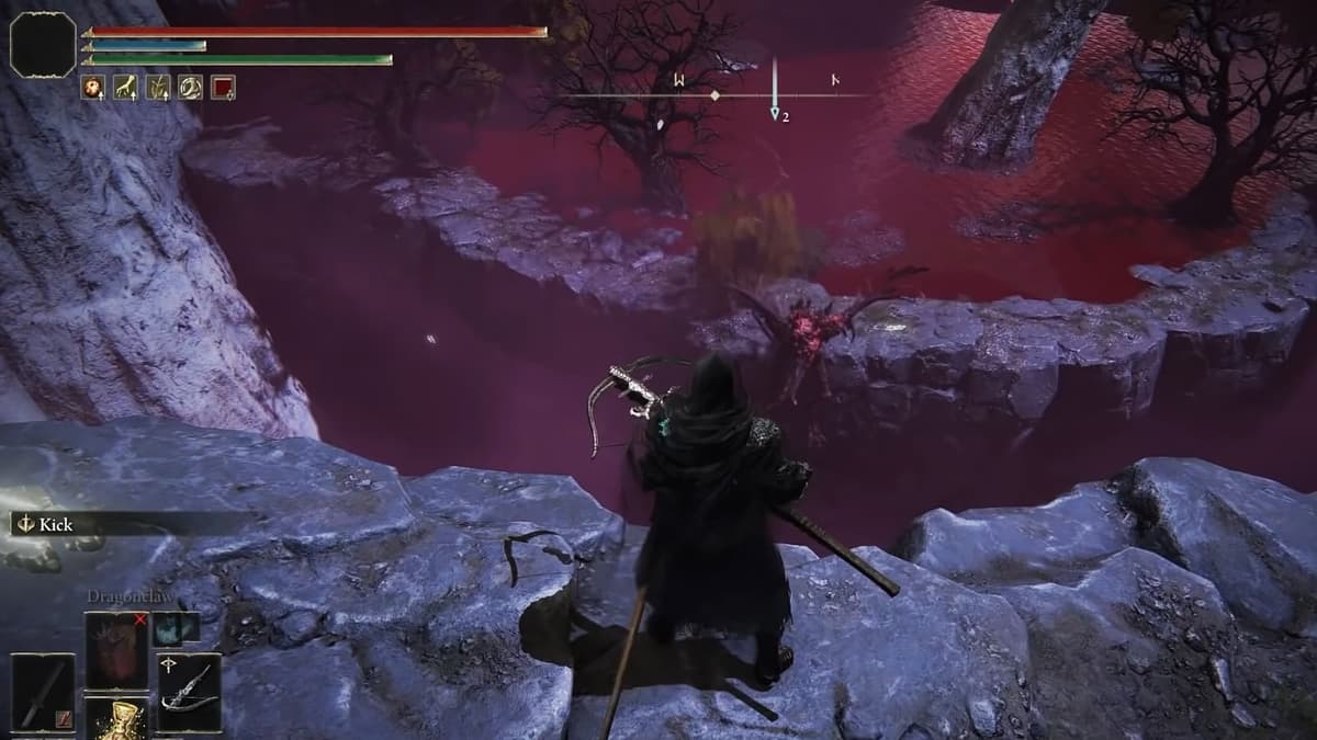 Elden Ring rune exploit killing bird enemy screenshot.