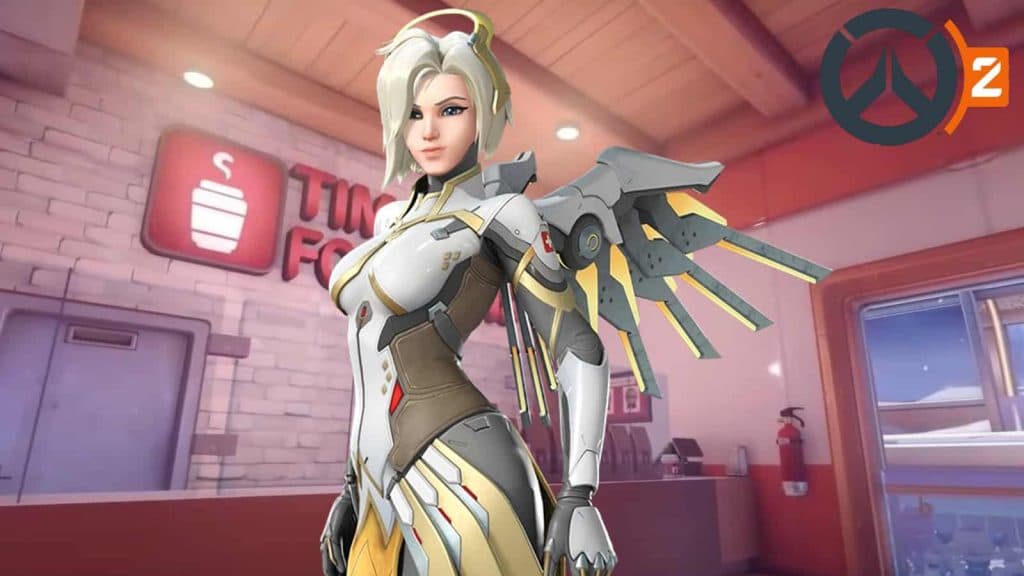 Overwatch 2 Mercy se encuentra frente a Tim Beanson en el mapa de Toronto