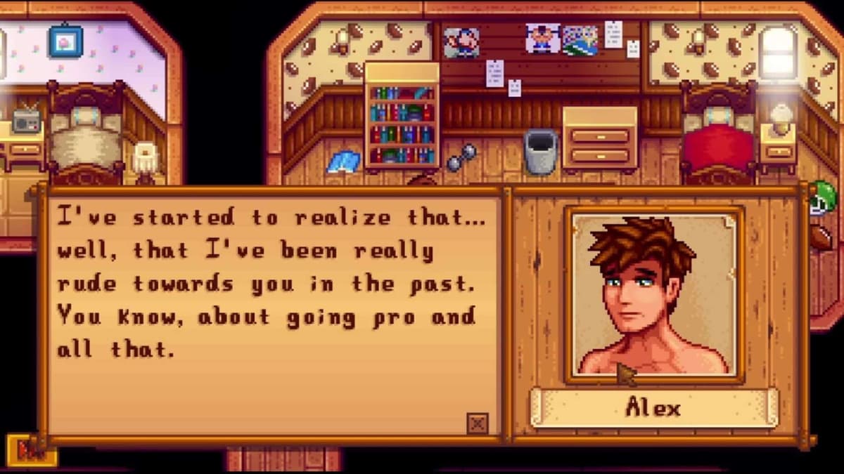 diálogo importante de alex en stardew valley