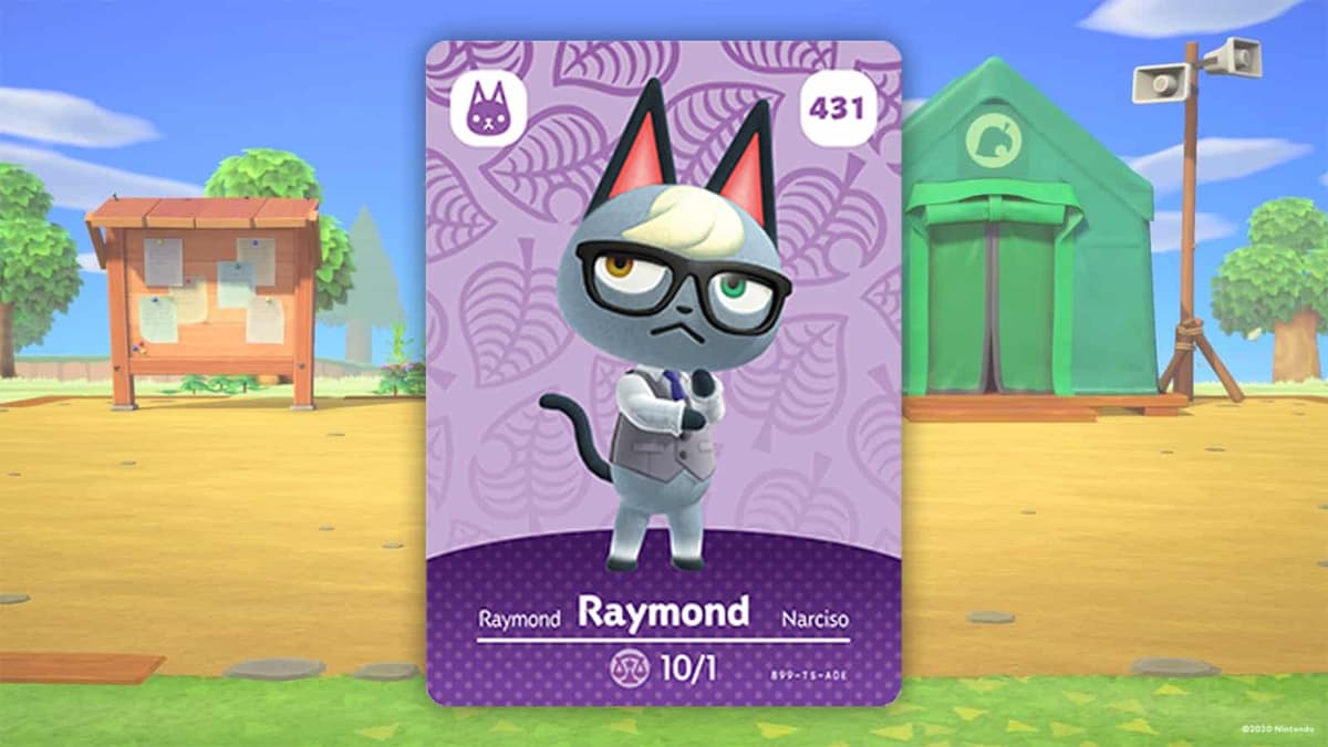 Raymong amiibo carta en Animal Crossing New Horizons