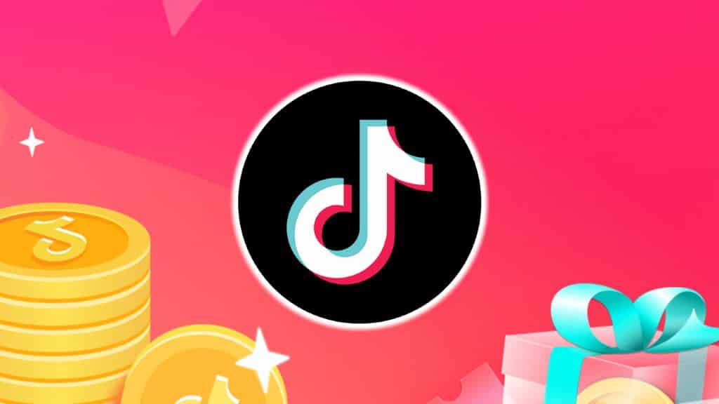 TikTok logo en un fondo rosa