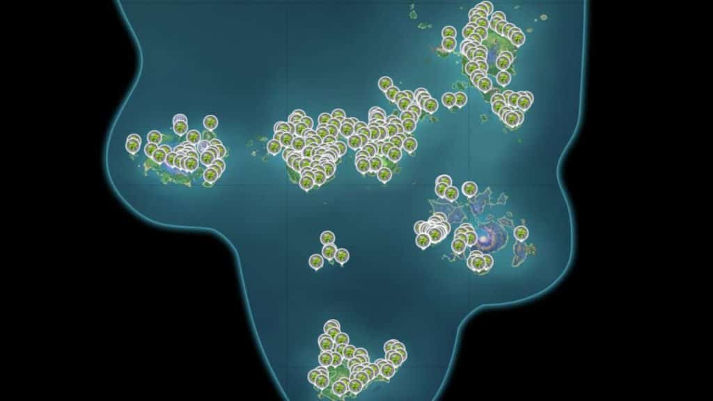 Ubicación en el mapa de Genshin Impact Inazuma