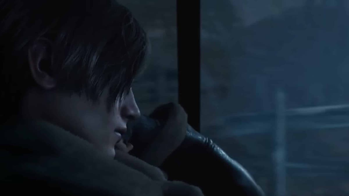 leon kennedy en el coche de resident evil 4 remake trailer