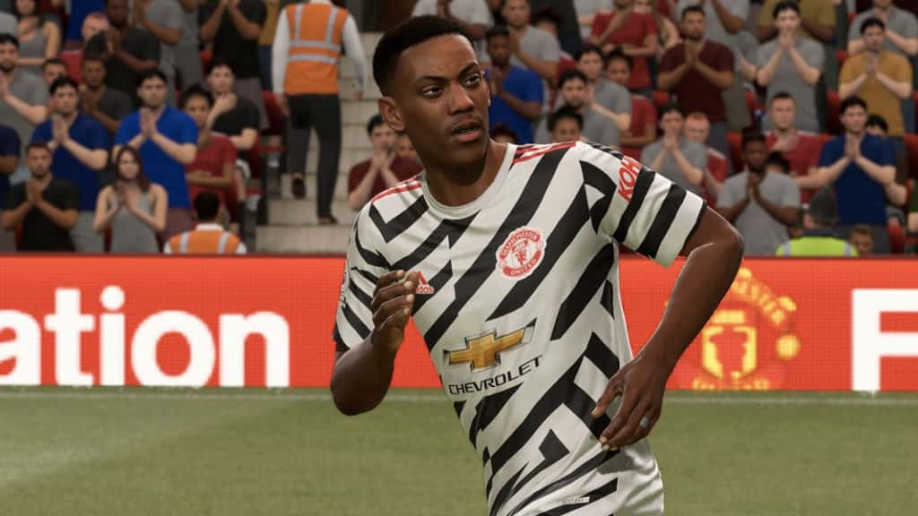 Martial con la tercera equipación del Manchester United en FIFA 21