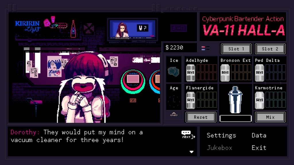 va-11 hall-a mejores novelas visuales